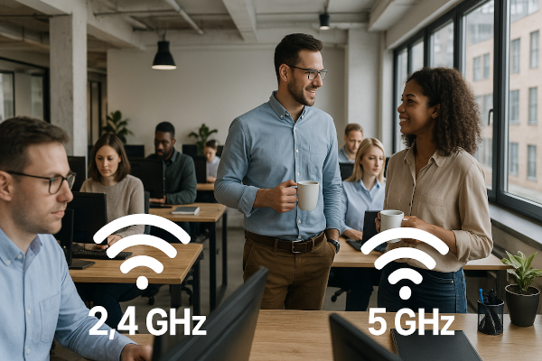 Office with a wirelesses network