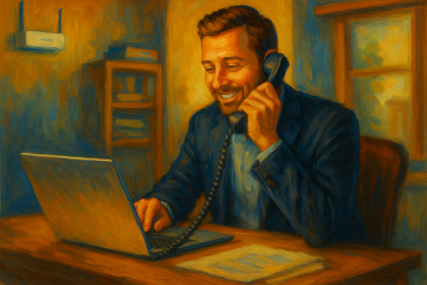 One Person alone in a Wi-Fi Office