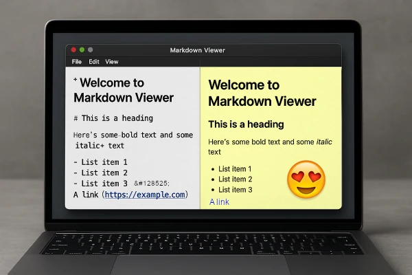 Markdown Example on a Laptop